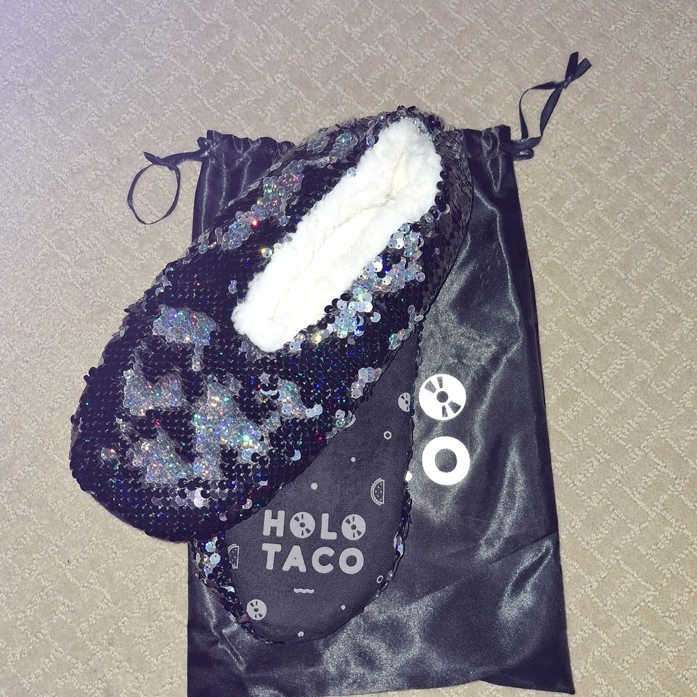 Black Sequin Women's Slippers